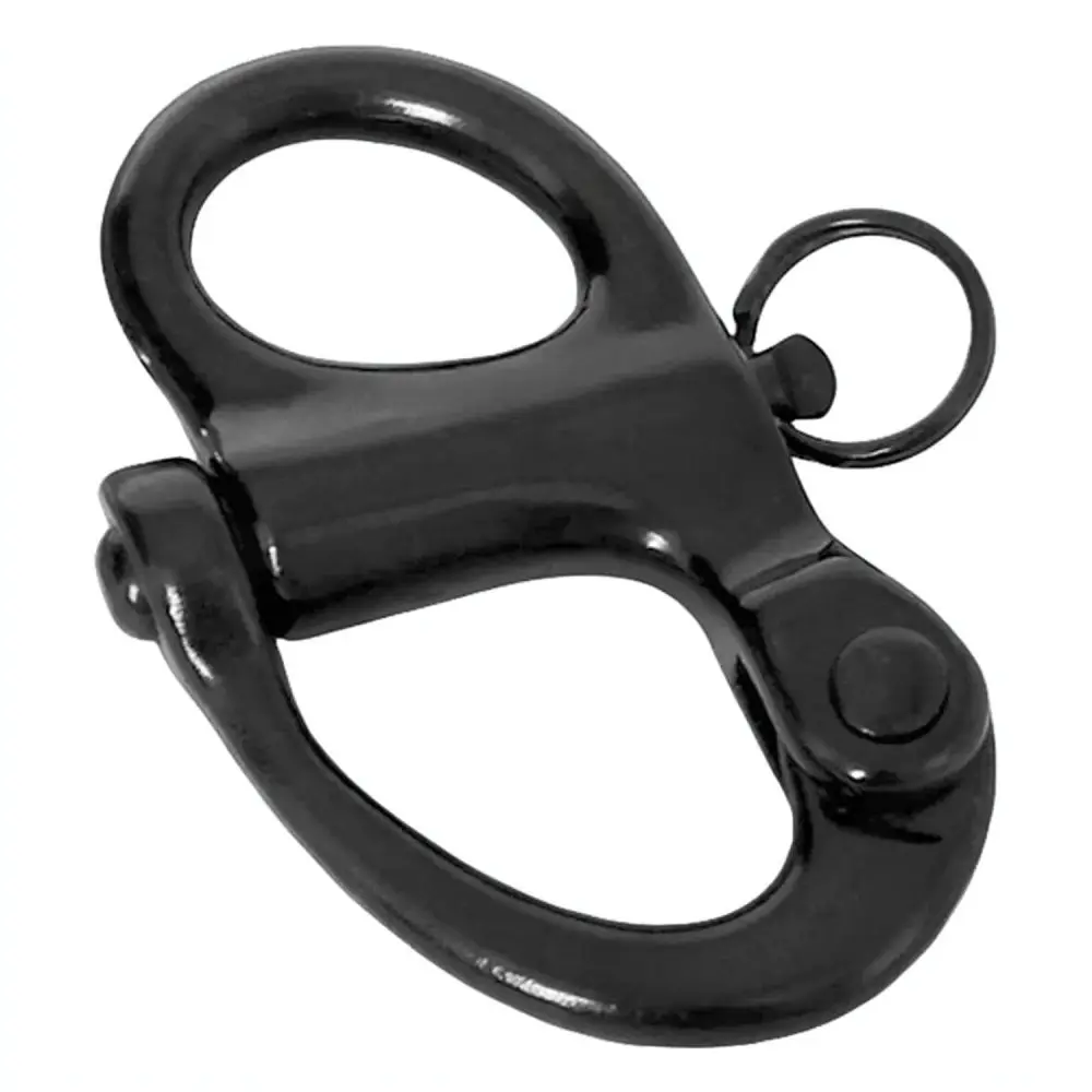 Rugged 316 Stainless Steel Black Swivel Spring Snap Hook Quick Release Marine Hardware Sailing Rope Fastener