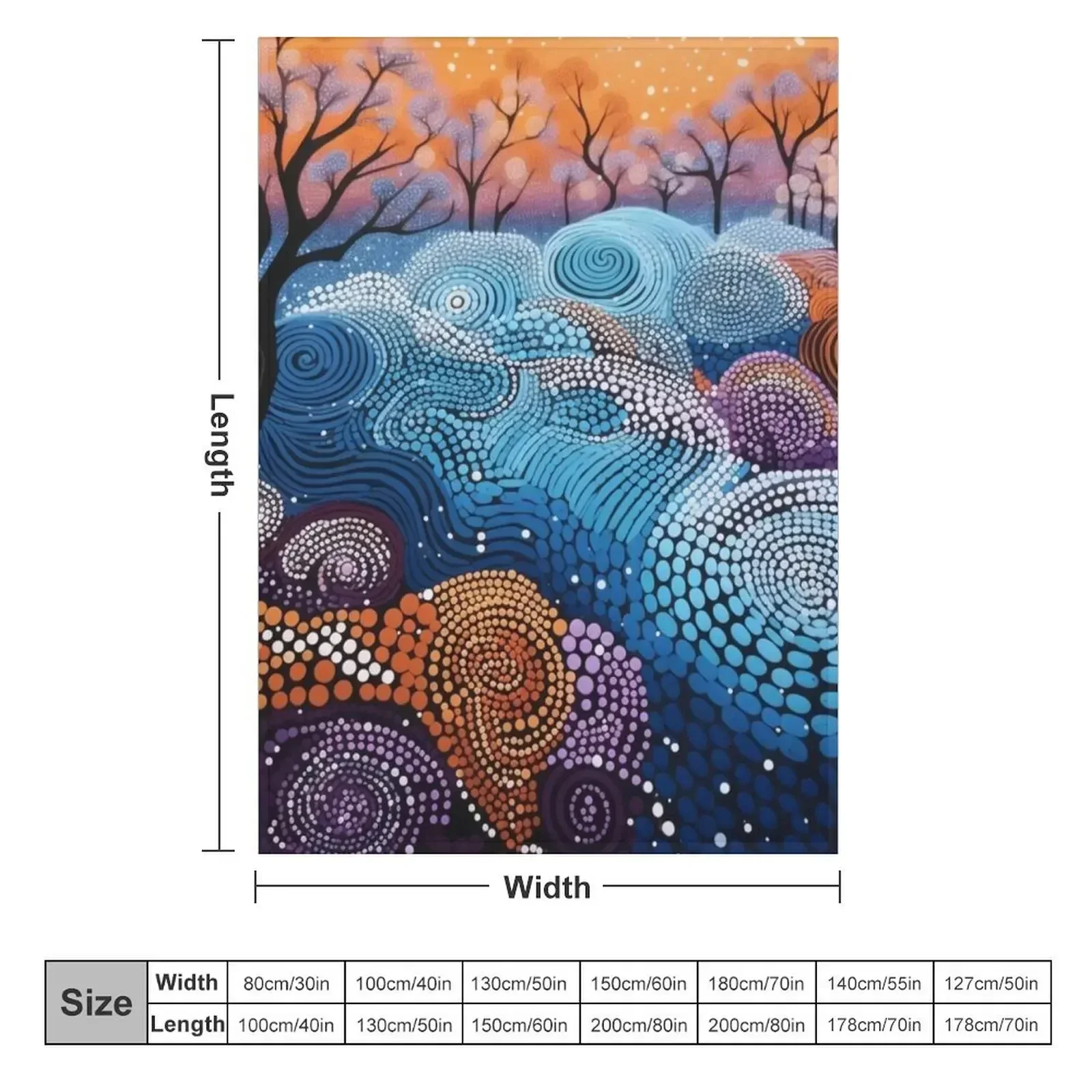 Aboriginal Authentic Art - With Trees in Park Throw Blanket Decorative Beds warm for winter Travel Plush Blankets
