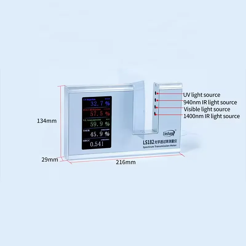 LS182 UV IR VLT SHGC TSER Window Tint Meter Tester Solar Film Transmission Meter