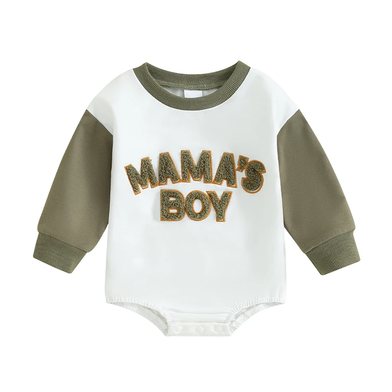 Newborn Baby Autumn Sweatshirt Rompers Clothes for Boys Infant Fuzzy Letter Print Long Sleeve O-neck Rompers Jumpsuits