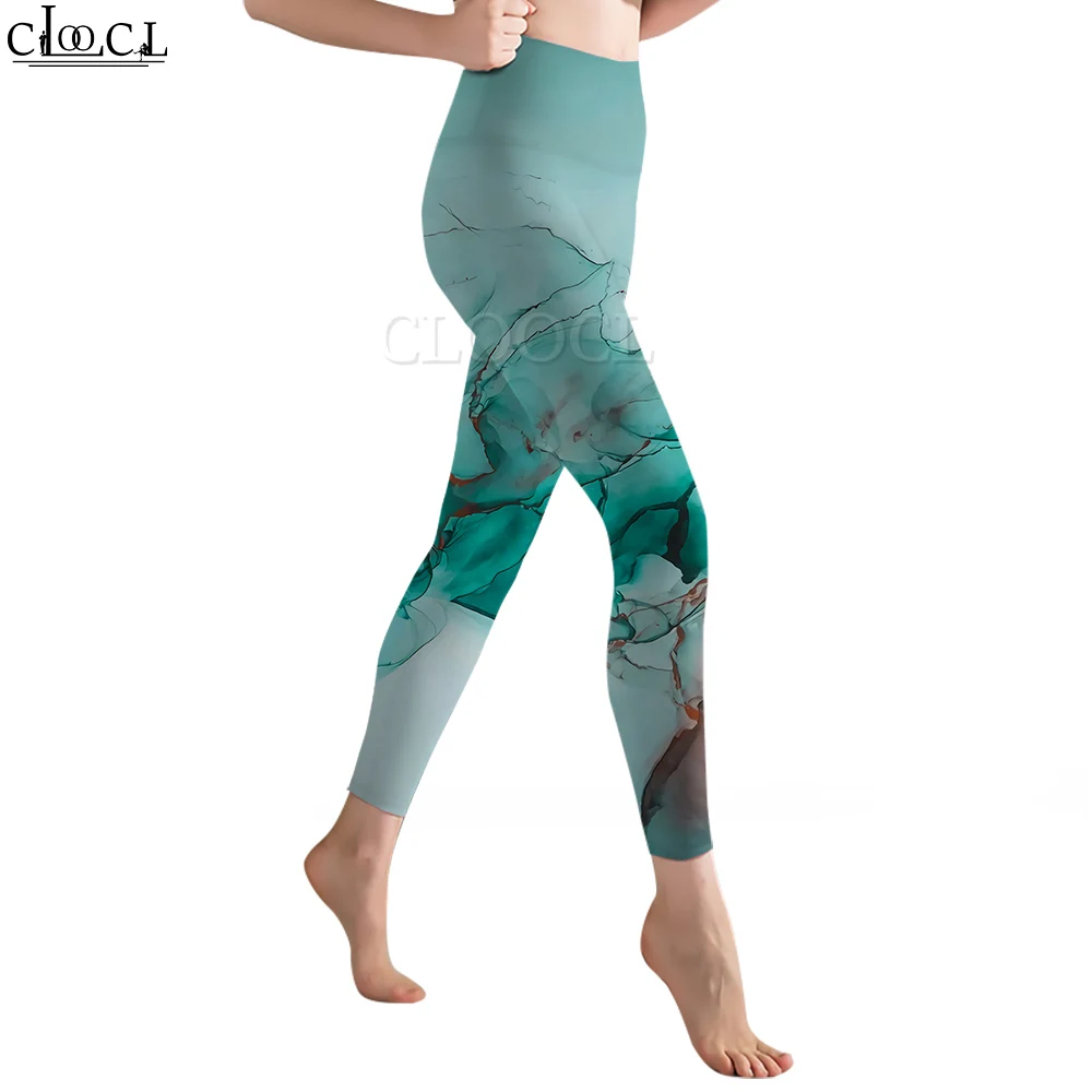 CLOOCL Women Legging Green Texture 3D Printed Trousers Female for Outdoor Workout Push Up Stretchy Legging High Waist Pants