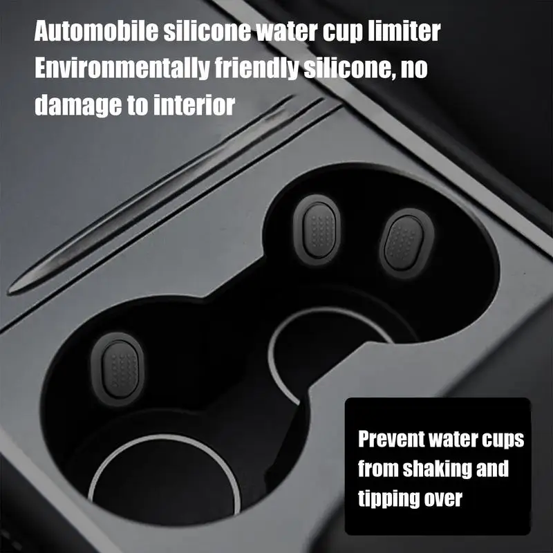 Car Cup Slot Limiter Flexible Cup Holder Position Limiter 4PCS Prevent Noise Cup Holder Restrictor Soft Cup Slot Limiter For