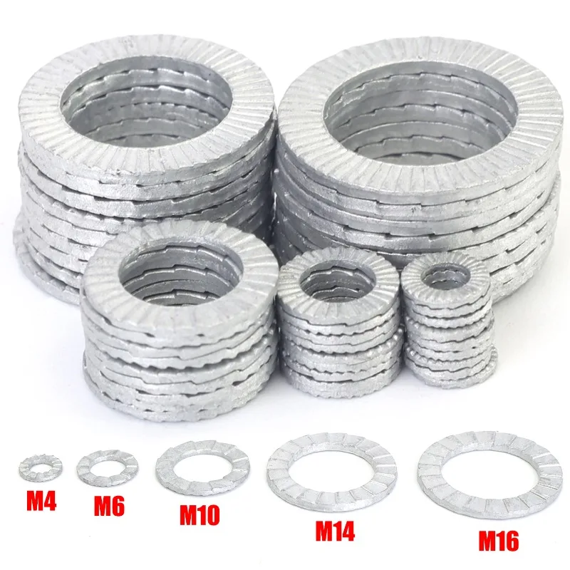 10/50pcs Rondella del disco in acciaio inossidabile Guarnizione seghettata Blocco rondelle allentate Cuneo Guarnizione antiurto Rondella autobloccante Elementi di fissaggio