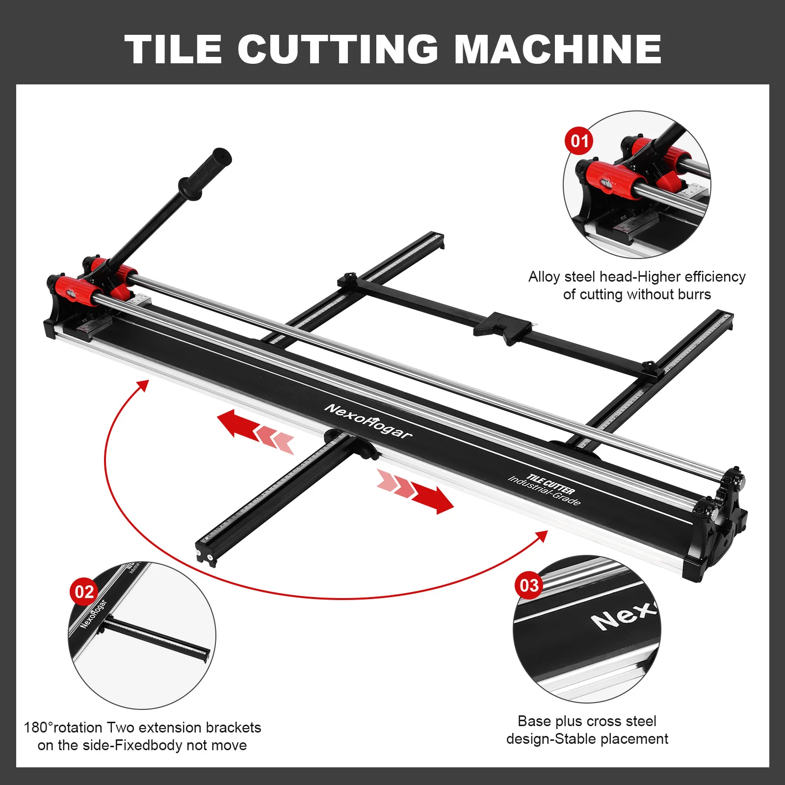 Heavy Duty Push Blade Cutter Shockproof Floor Tile Rowing Knife Anti-Slip Improves Work Efficiency