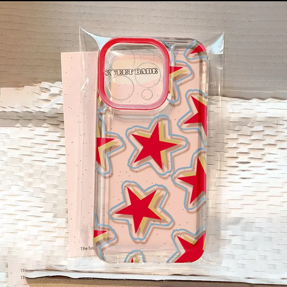 Funda Transparente Oppo/Realme C63 – Estrellas Rojas Antigolpes - imagen 5