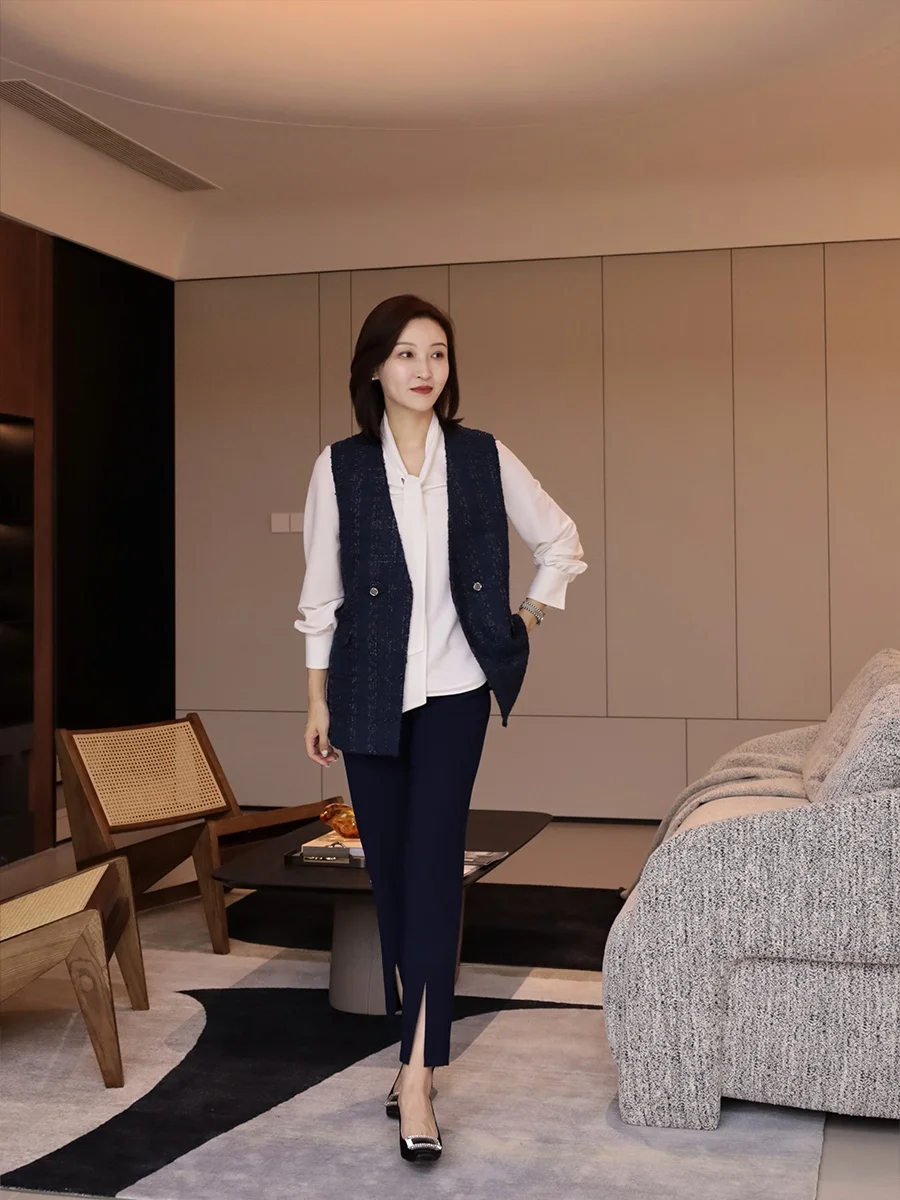 

Chi Commute Tailored Pants Slimming Split High Waist Cone ape 3D Effect Premium Quali Busin Women's Long Trousers