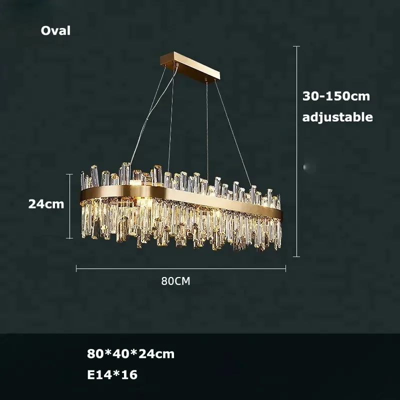 wushiyu Luxuriöser Moderner K9 Kristall-Kronleuchter Kreative Minimalistische Wohnzimmer-Pendelleuchte Schlafzimmerlampe Hochwertige Kücheninsel-Beleuchtung 5