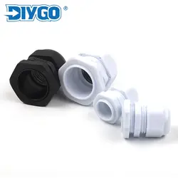 5PCS IP68 pressacavo connettori per cavi regolabili impermeabili M12/M16/M18/M20/M22/M25/M27/M30 giunti in plastica nero bianco fai da te GO