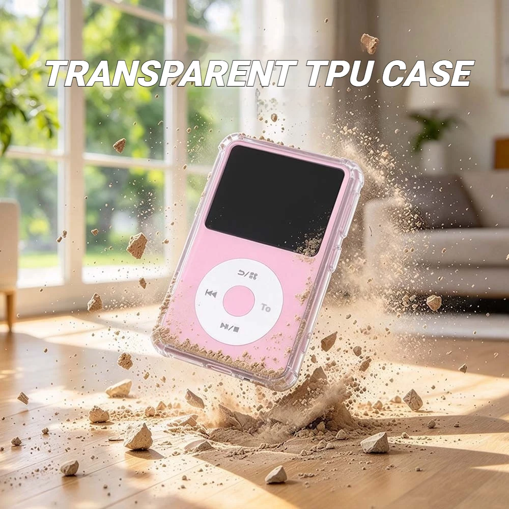 For innioasis Y2 MP3 Player 2IN1 TPU Case+Tempered Glass Screen Protector Anti-Drop Anti-Scratch Full Protective Cover Set