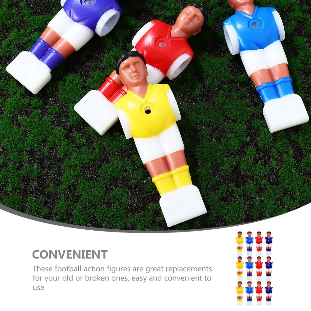 

12pcs Table Football Figures Replacement Soccer Players Colors Plastic Accessories 1 4m Fits St Rods Fun Game