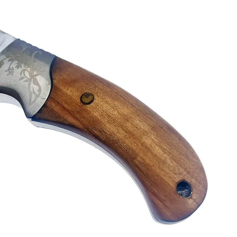 سكين صيد عالي الجودة بتصميم تكتيكي ثابت ومقبض من الخشب سكين تخييم مستقيم لأمريكا الشمالية مع حافظة