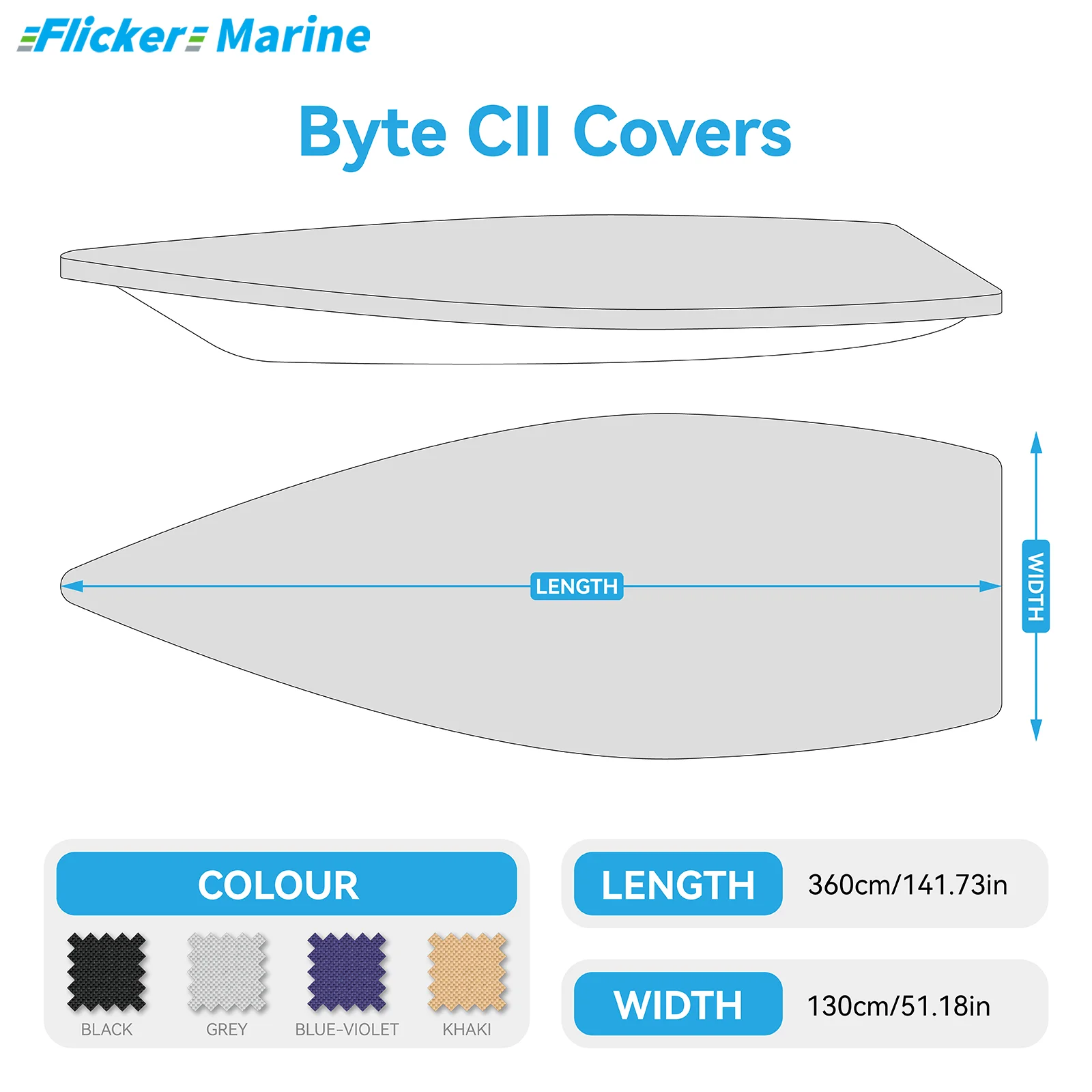 

Boat Cover for Byte CII – Heavy-Duty Waterproof & UV-Resistant Marine Polyester Fabric