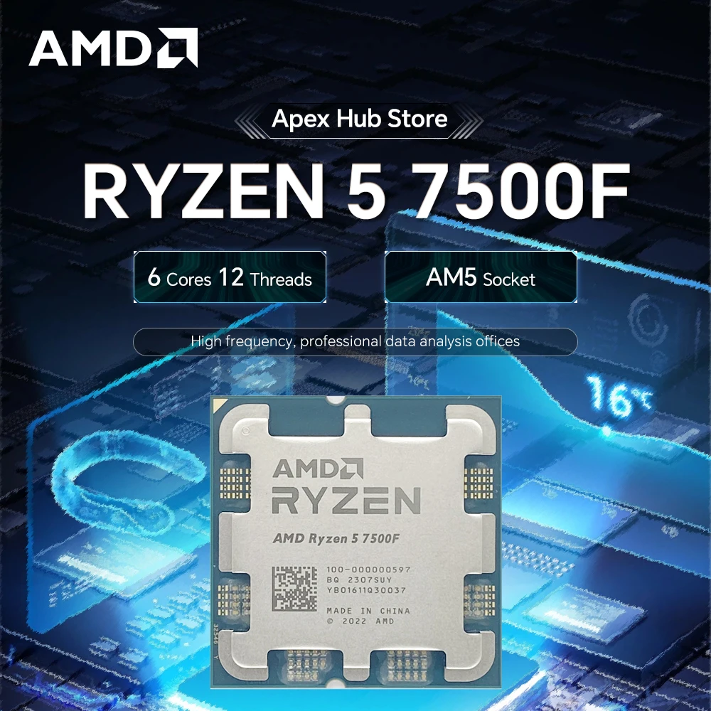 

AMD Ryzen 5 7500F AM5 Socket Up to 5.0GHz 65W TDP Support PCIe 5.0 And DDR5 High frame rate games