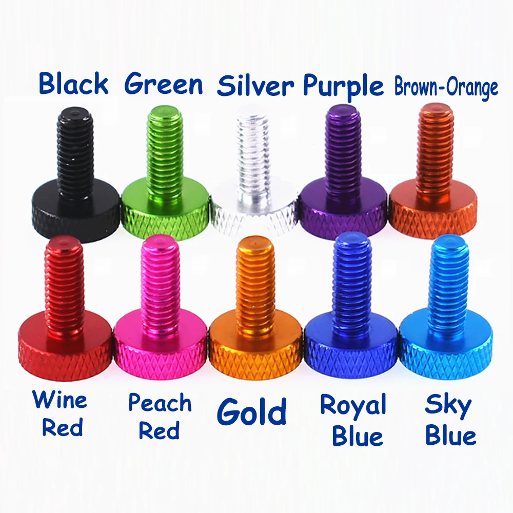 Industrial & DIY Colorful Aluminum Thumb Screws - GB835 UNC 6#-32 1/4-20 Flat Head Knurled Fasteners