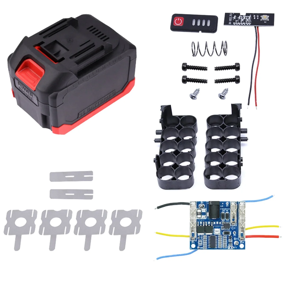 Battery Case Storage Box Shell PCB Charging Board for Power Tools 21V Charge Voltage Replace Part 10 Cores