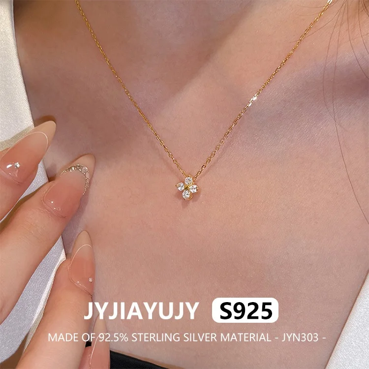 

JYJIAYUJY 100% цельное оригинальное ожерелье из стерлингового серебра S925, 8 мм, четырехлистный клевер, модные ювелирные изделия, подарок на каждый день JYN303