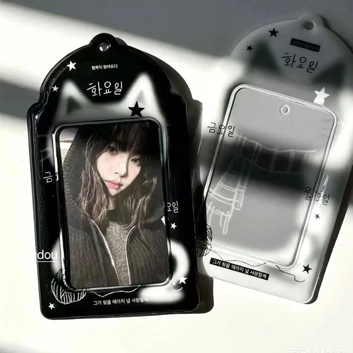 Black White Cat Kpop Idol Photocard Holder Sleeve Cover Protector Fashion Bag Charms Photo Card Display Holder for Kpop Fans