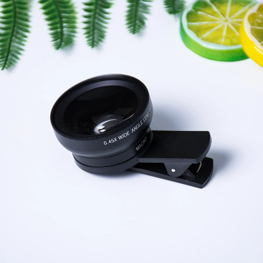 HD External Lens Wide-Angle 0.45X Mobile Phone Lens 15X Macro 2-In-1 Phone Clip For Live Broadcast Photography Documenting life