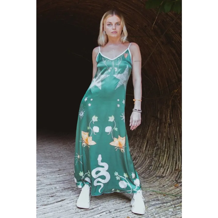 

Andromeda Silk Dress in Jungle Altar