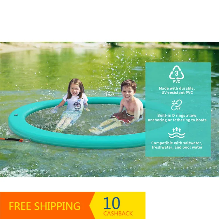 7x7ft Factory Custom PVC Inflatable Floating Platform Pool Raft Lake Ocean Water Hammock Lounger Island Pad CE Certified