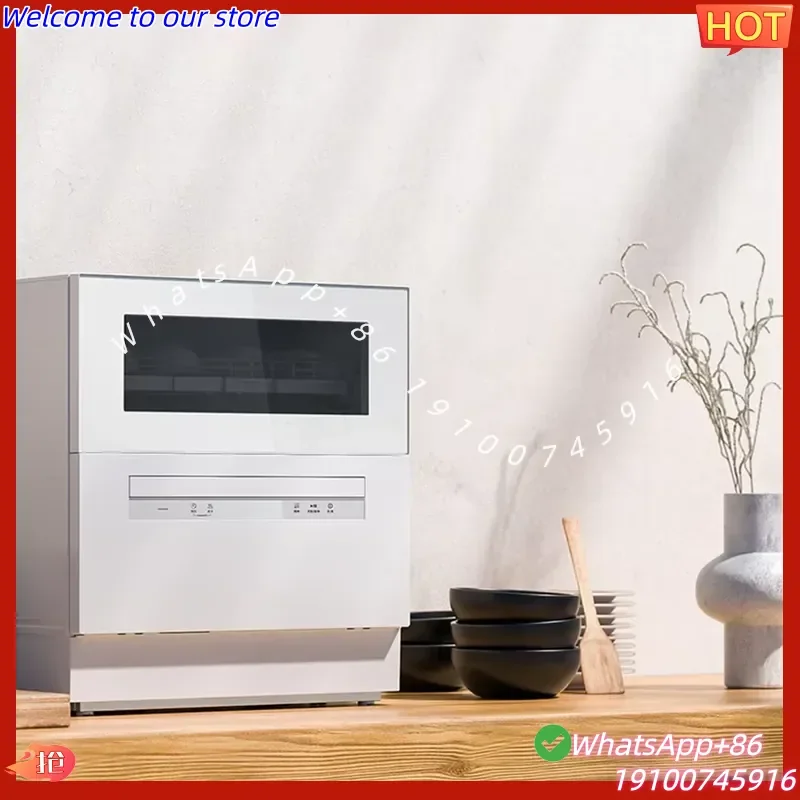 Hot2026 Maxky Fully Automatic Intelligent Plastic Household Dishwasher Electric Power Source Freestanding 4 Sets Capacity