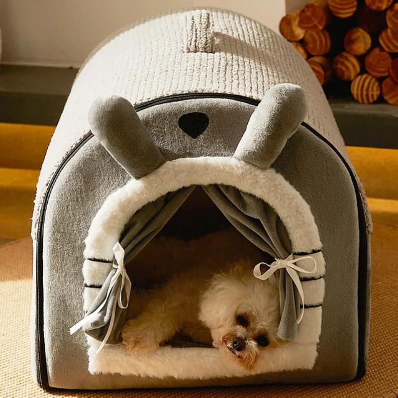 Pet Dog Bed Cozy Cat Mat Removable Washable Pet Cat Dog House Nest Warm Winter Deep Sleep Tent For Small Medium Large Pet Dogs