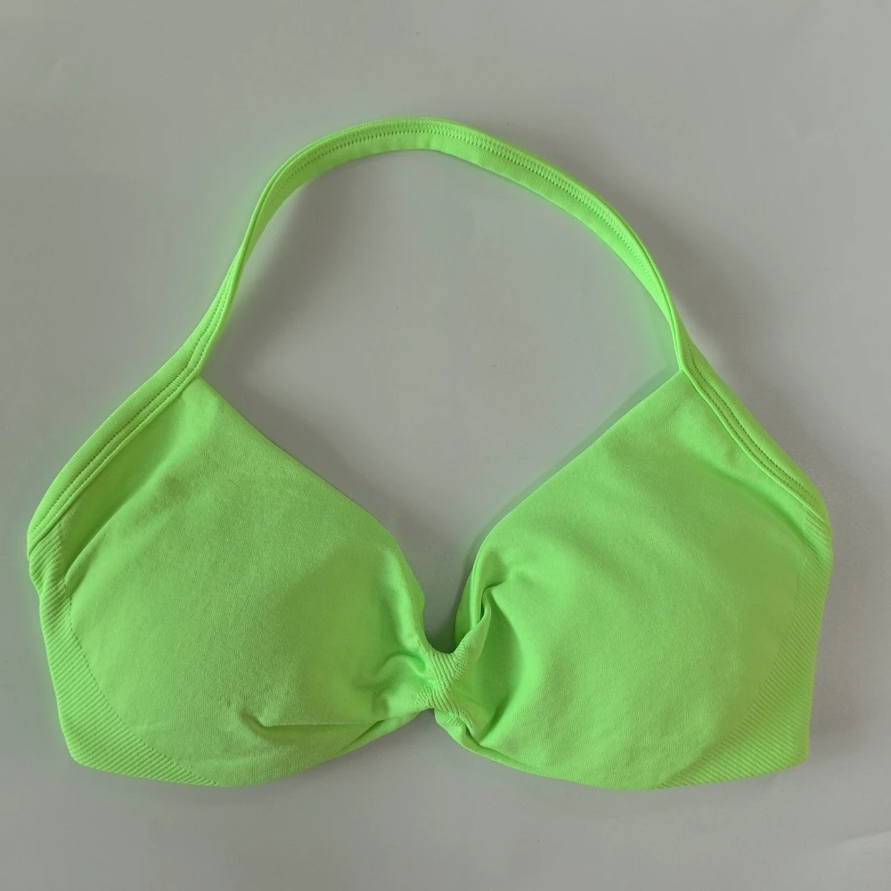 Pericic Damen Trägerloses Sport-BH mit Offenem Rücken, Hoher Halt, Nahtloses Neckholder-Yoga-Top, Push-Up Workout Yoga-Top – Detail 14