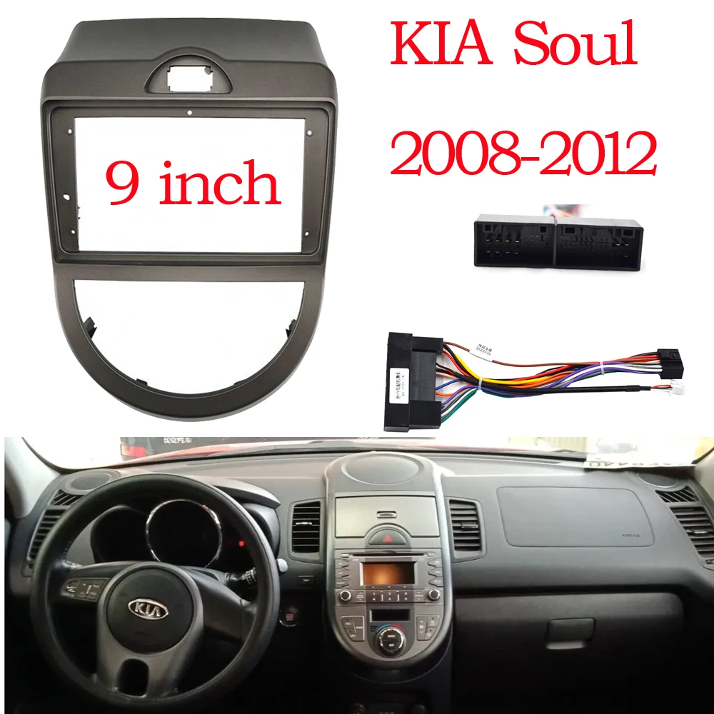 

9 inch 2 Din Android Car Radio Fascia For KIA SOUL 2010-2013 Auto Stereo Dash Panel Mounting Head Unit Frame Kit Mount Trim