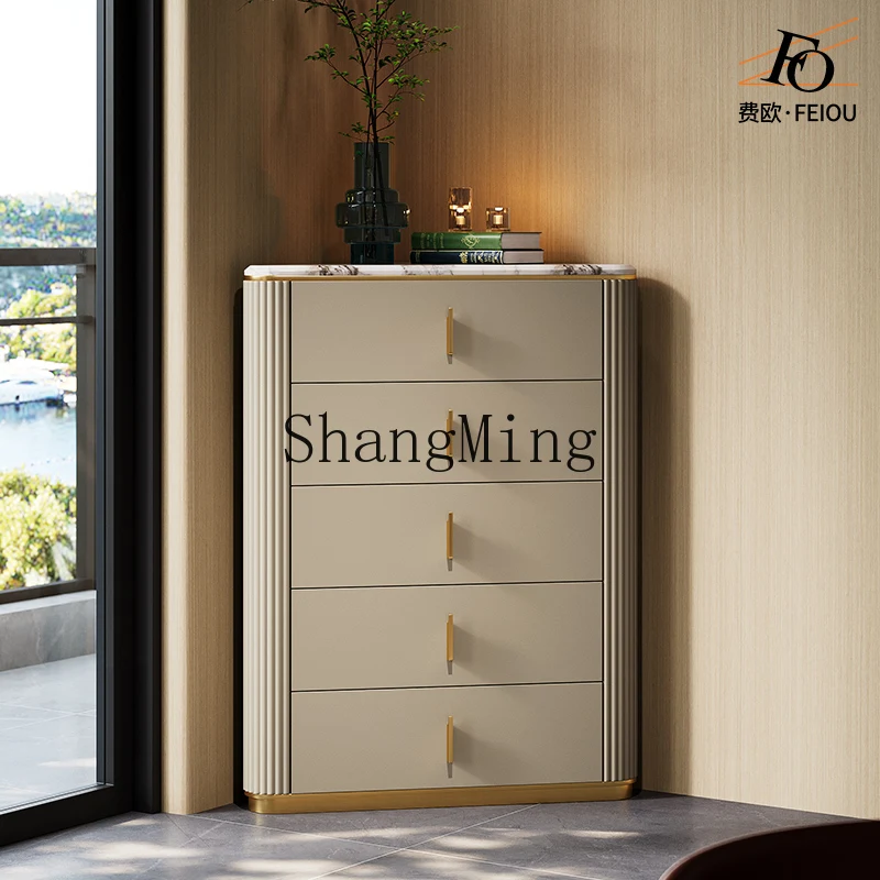 FG good-looking  light luxury chest of drawers modern fashion high-end corner clothing storage drawers bucket cabinet