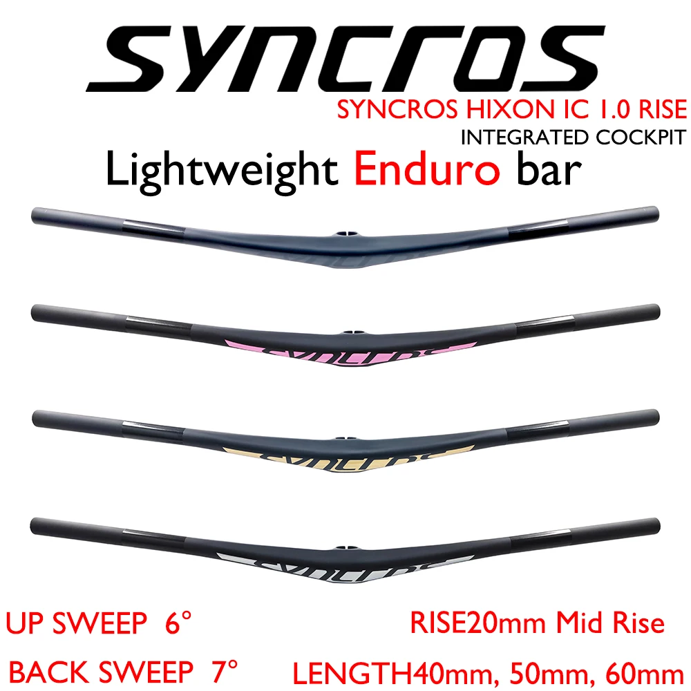 

SYNCROS Subscript HIXON IC 1.0RISE Integrated Cockpit MTB Handlebar Carbon Fiber Mountain Road Endurance Racing Handlebar