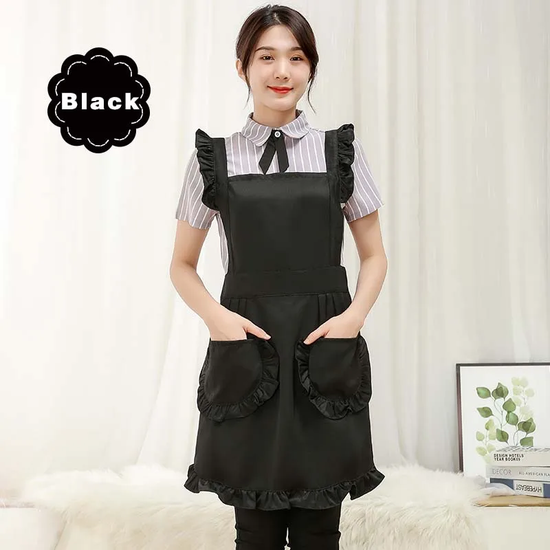 Korean Fashion Beauty Nail Salon Kitchen Lace Princess Dress Flower Shop Manicurist Work Clothes Falbala Woman Girl Apron