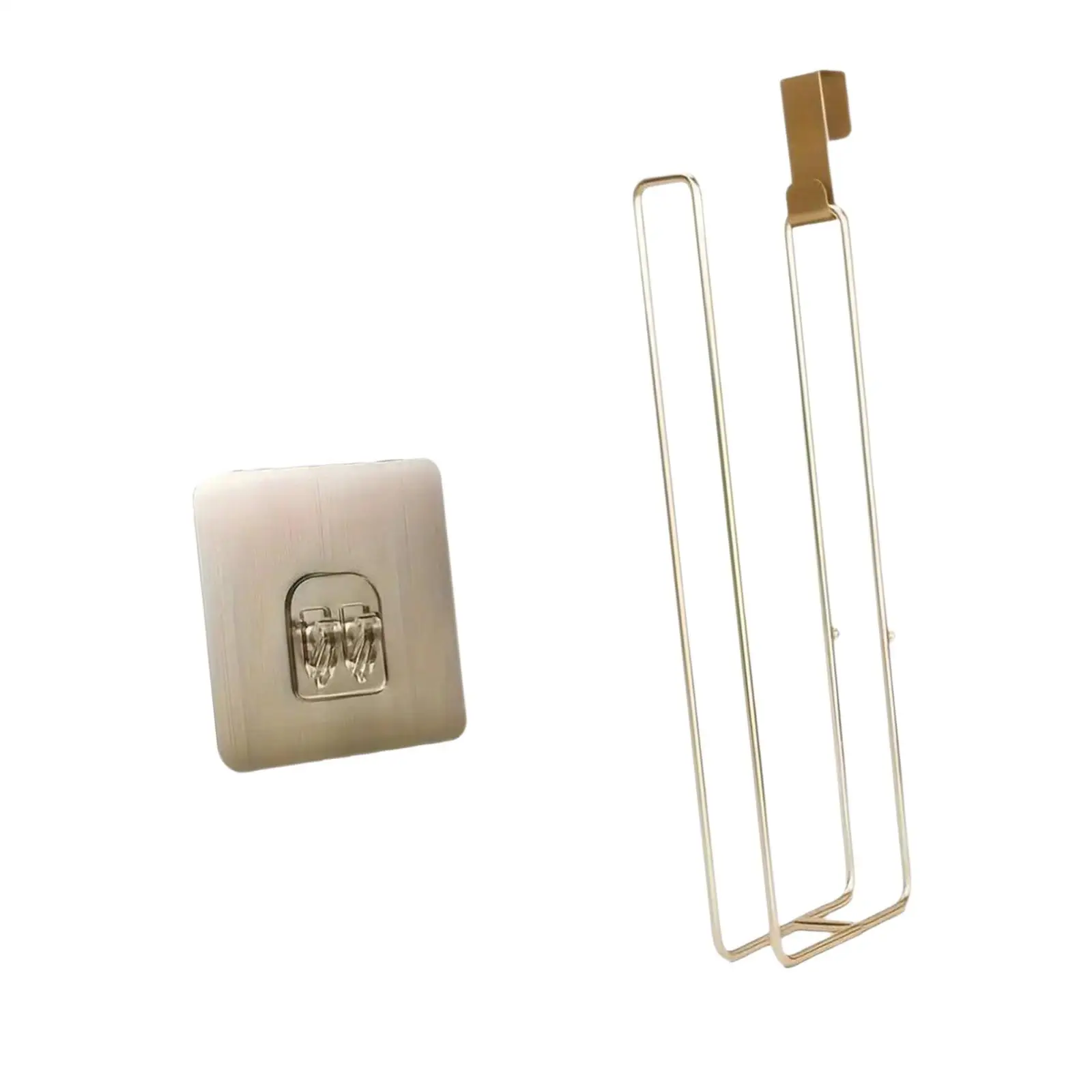 Self Adhesive Toilet Paper Roll Holder Metal Tissue Organizer Wall Mounted Reserve for Kitchen and Bedroom