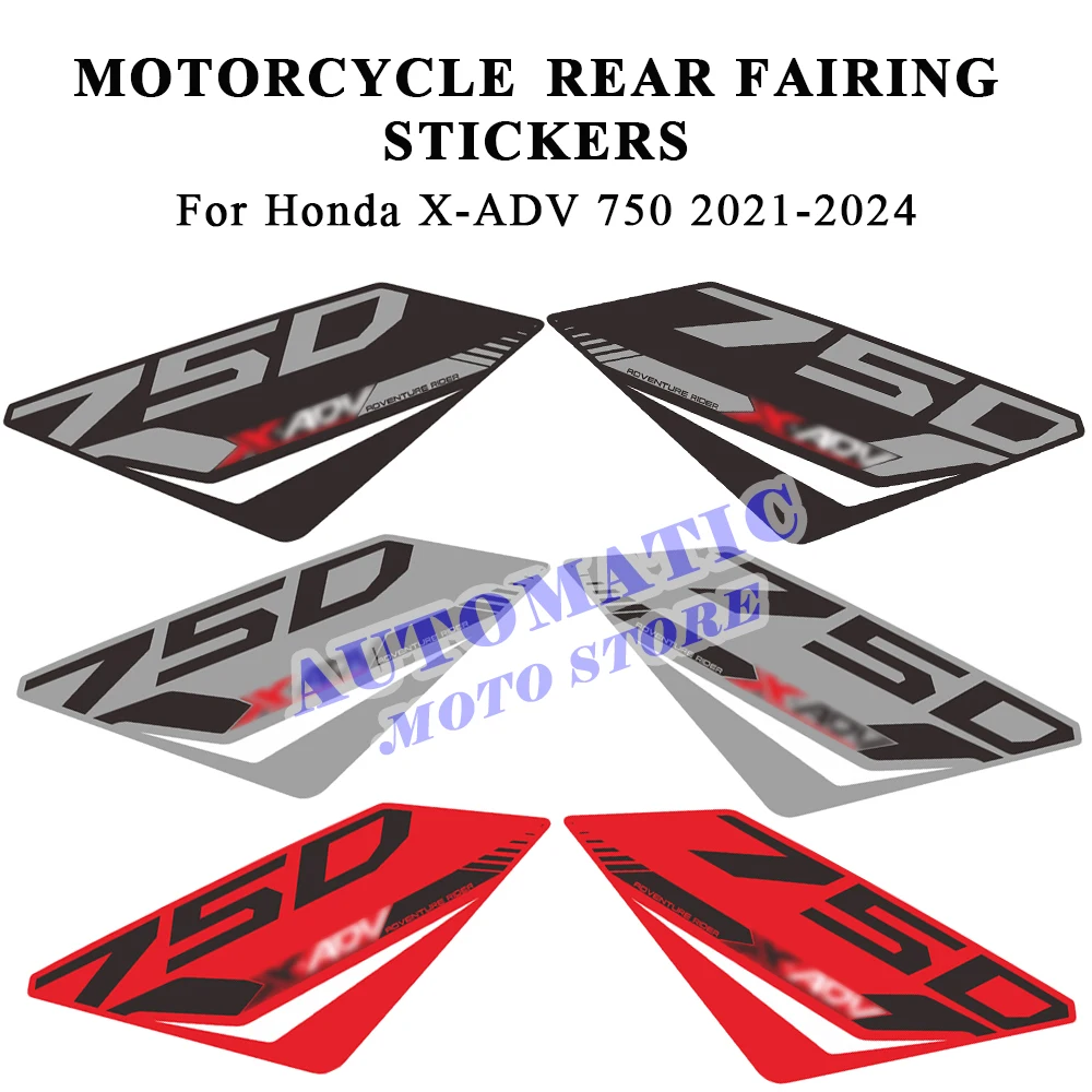 Red/Black/Grey Motorcycle Rear Fairing Protection Sticker for X-ADV  750 2023 Waterproof Decal For Honda XADV X ADV750 2021-2024