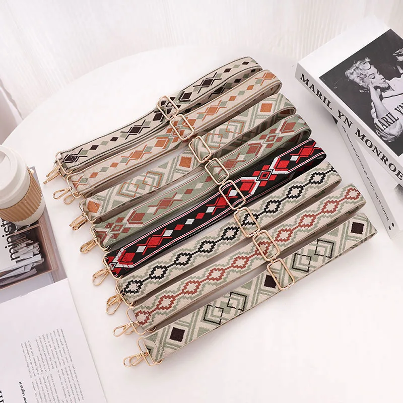 

Сумка с вышивкой, плечевой ремень, женская сумка, аксессуары для одежды, сменный длинный ремень, жаккардовый утолщенный ремень в этническом стиле
