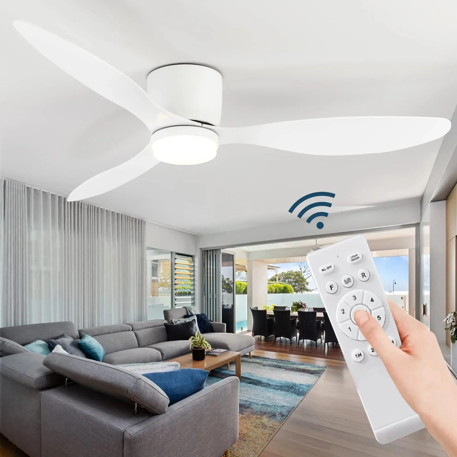 

2In1 Indoor Ceiling Fan with Lights Modern Home Essential Simple Wind Belt Remote Control DC Motor Energy-Saving LED Light