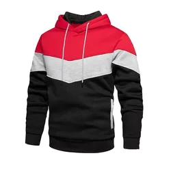 Fashionable men's and women's three tone hoodie, pullover hoodie, fashionable sports and casual street hoodie