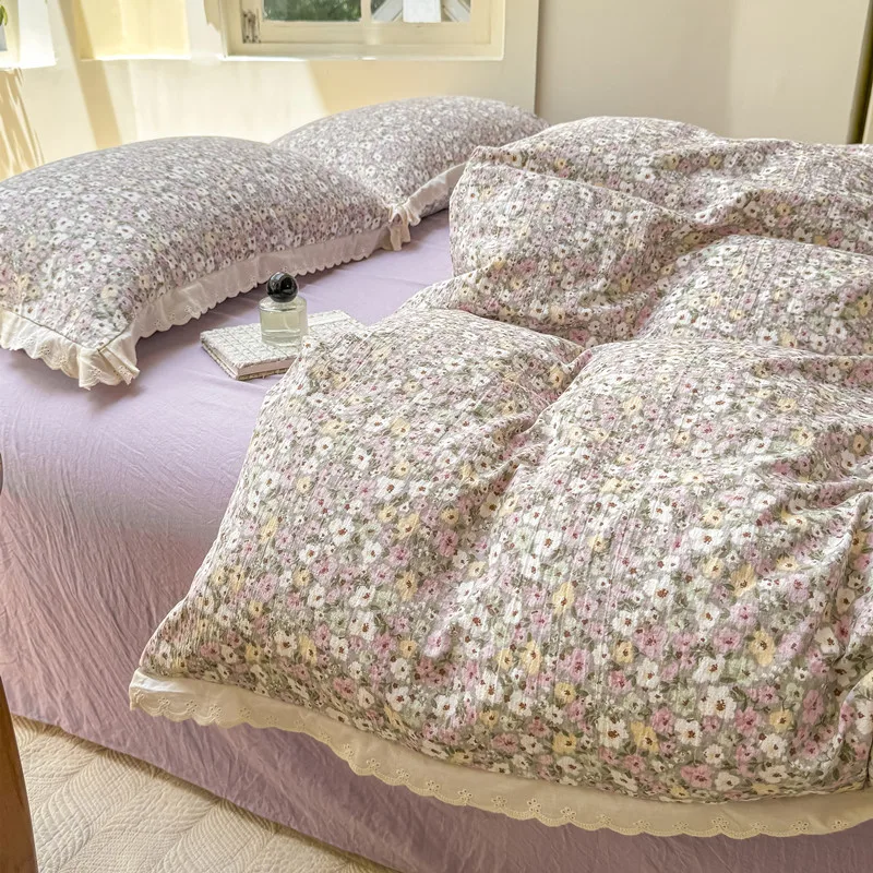 

2025 new class A double-layer yarn thickened three/four-piece set skin-friendly and breathable single double washed cotton
