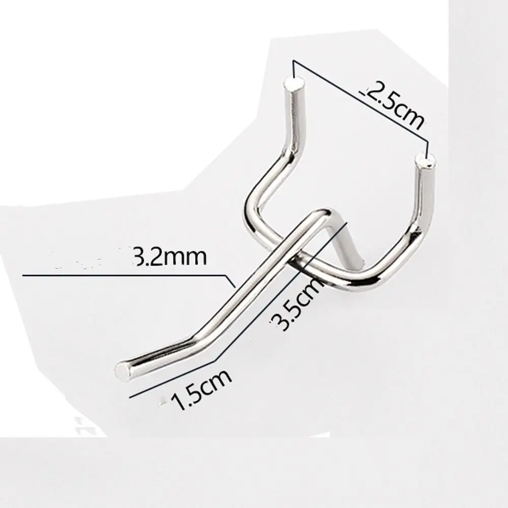 Silver Pegboard Hooks Panel Display Hooks Storage Racks Retail Shop Peg