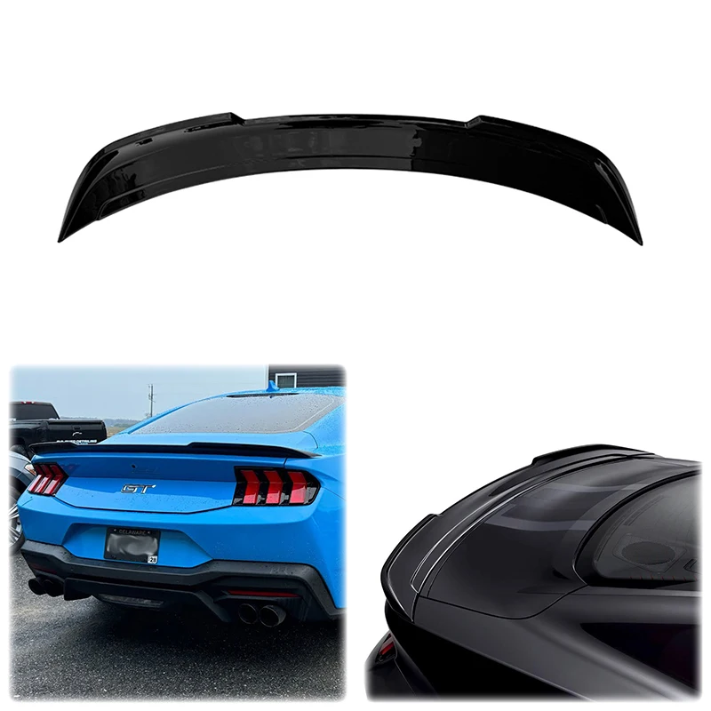 

For Ford Mustang 2024+ New Model High Quality ABS Spoiler Car Rear Wing Accessories Body Kit Glossy Black Or Carbon Fiber Look