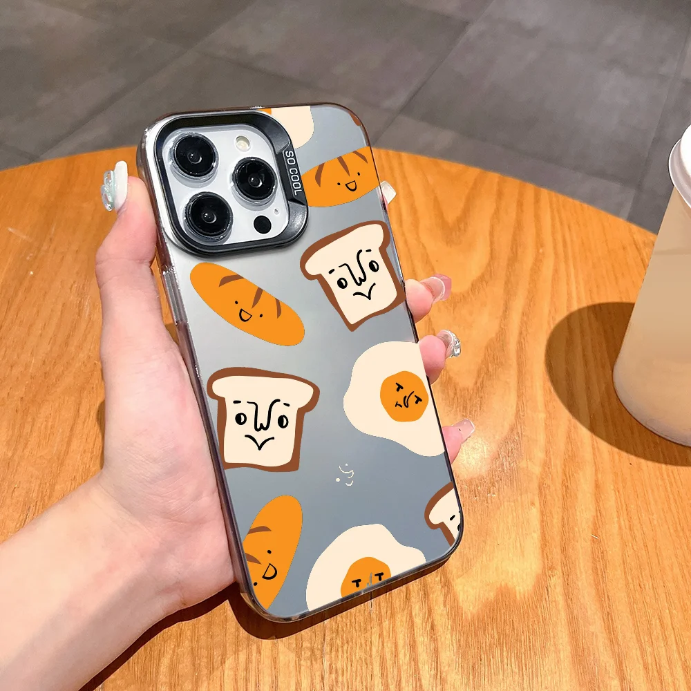 B-Bread Thief phone case FUNDA for iPhone 12 11 13 14 15 16 17Max Pro Plus Mini Electroplated Silver lMDaser Color Cover