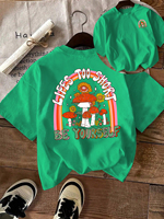 Lifes Too Short Be Yourself Pattern Female T Shirts Hip Hop Soft T-Shirt Y2K Cotton Summer Clothes Casual Loose Streetwear