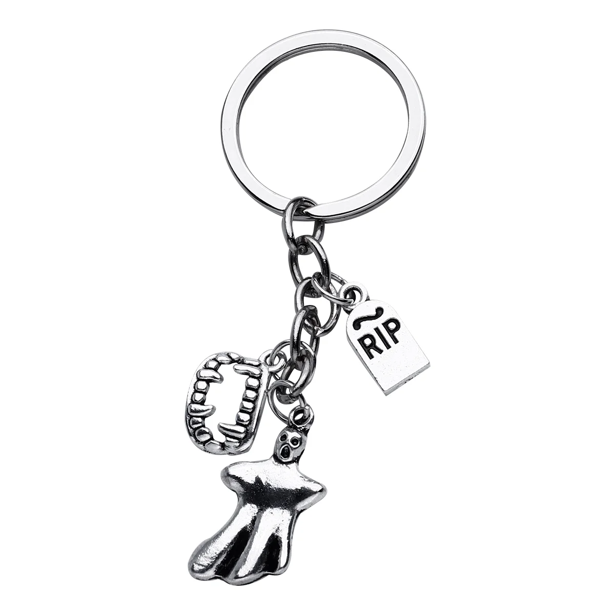 Key Chain Keychain Ring Party Halloween Holder 7x3x02cm Alloy Zombie Teeth Keyring for Hanging Pendant