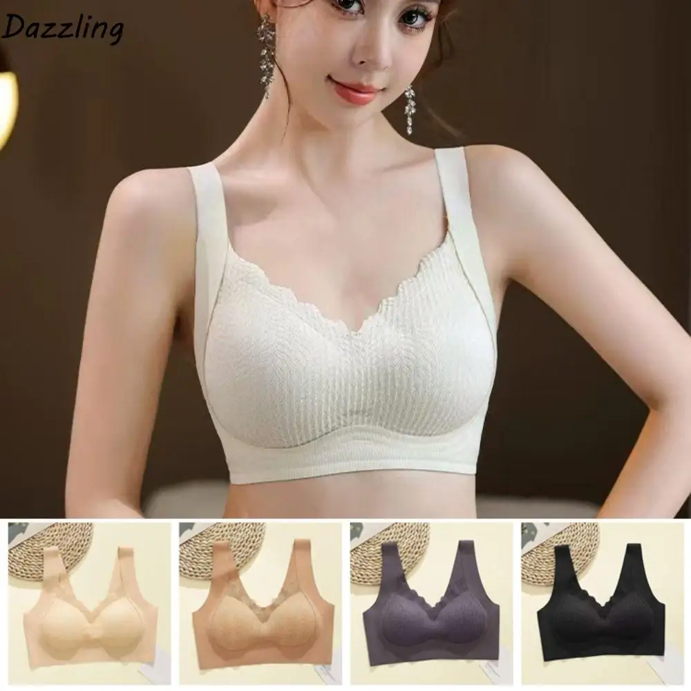 Comfortabele grote cup draadloze diepe V-bh schokbestendig verzamelde borsten ondergoed voor dames lingerie anti-verslapping naadloze beha yoga