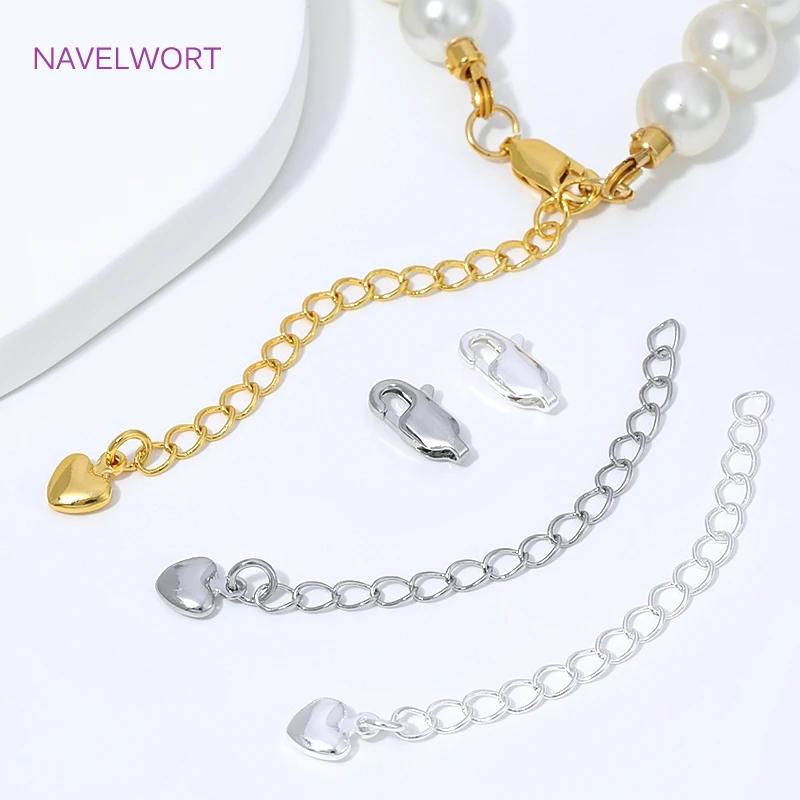 5/10Pcs/Lot 18K Gold Plated Extension Chain For Jewelry Making,Brass Tail Chain Connectors,DIY Bracelet Necklace Accessories - view 5