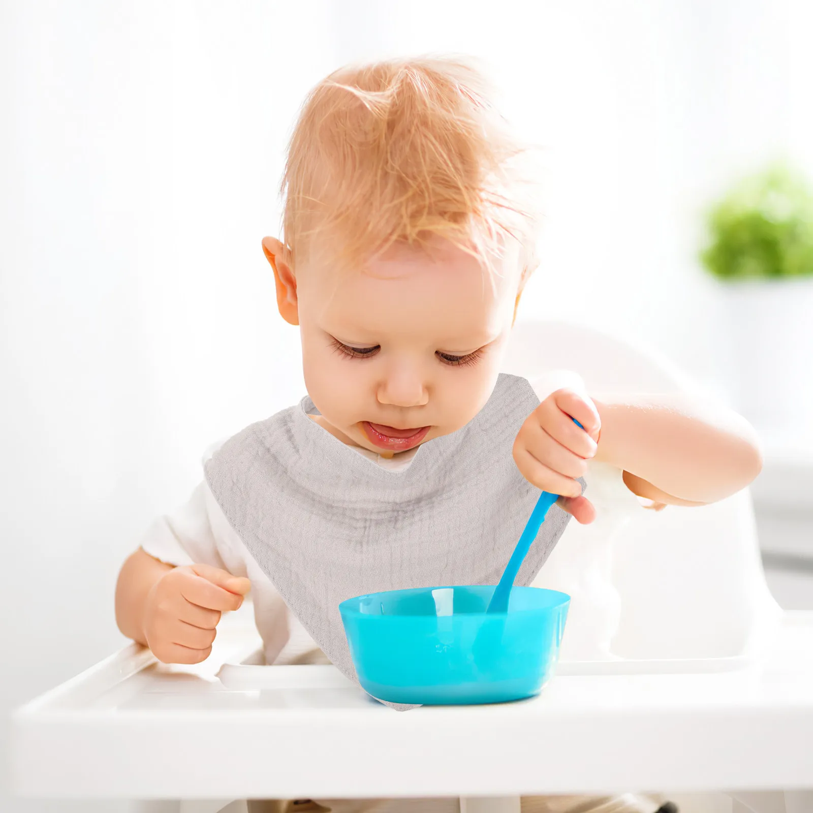 

7Pcs Pure Cotton Baby Bibs Small Unisex Multi-Use Reusable Bibs Small Clothes Protectors for Feeding Meal Time Use