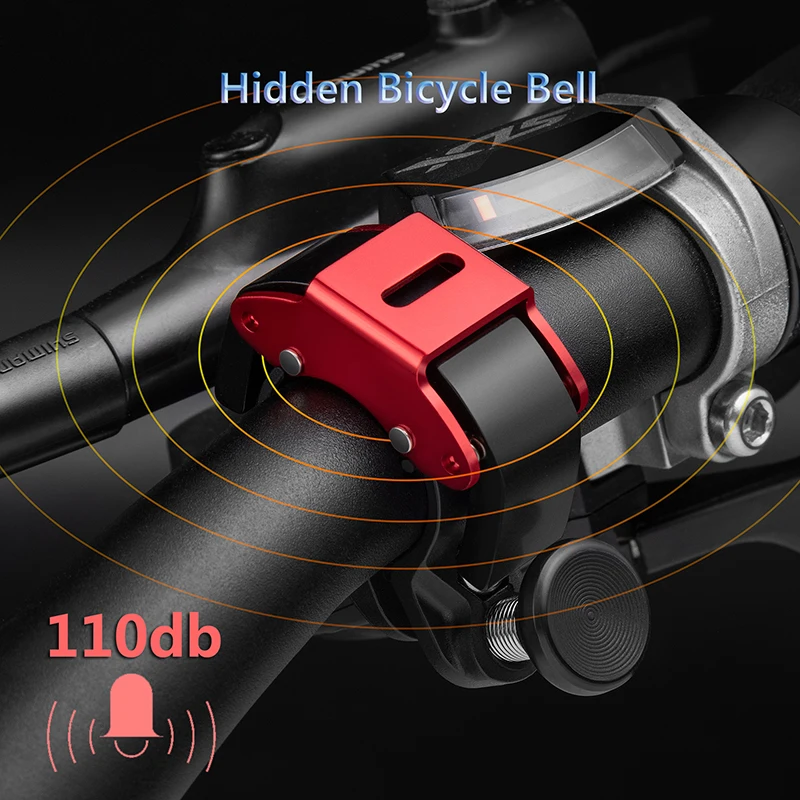 100db Bicycle Bell Ring MTB Handlebar Horn Hidden Road Bike Bell Ring Stainless Mini Horn Bicycle Doorbell Bike Accessories