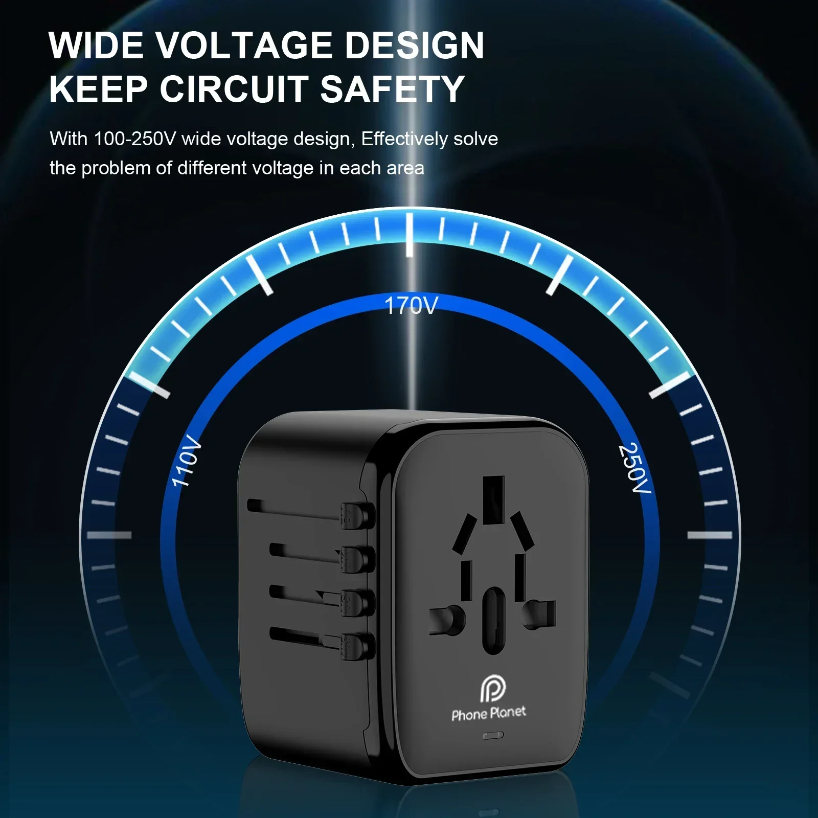 45W Smart Overload Protection Travel Charger 4 Ports Office/Home Fast Charging Adapter For IPad IPhone17/16/15 Samsung Tablet