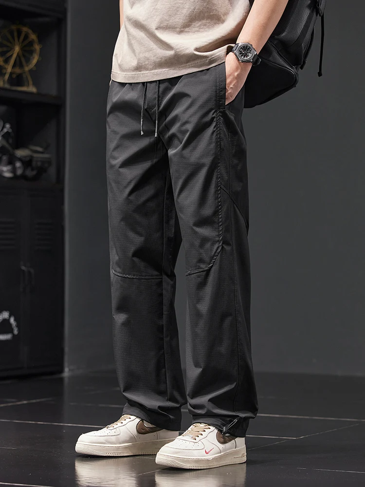 

Мужские летние тонкие брюки из ледяного шелка, быстросохнущие, повседневные, свободного прямого кроя, спортивные, в американском ретро-стиле, рабочие, модные, прямые.