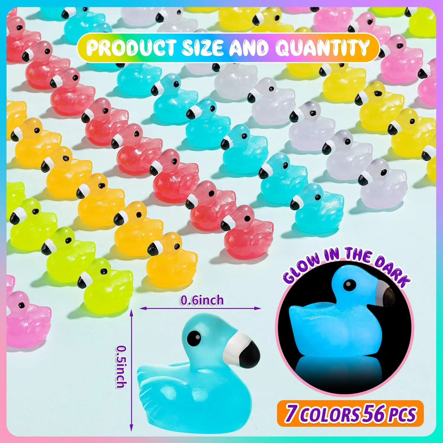 10/20 قطعة مضيئة صغيرة الراتنج فلامنغو البط توهج في الظلام طيور النحام شخصيات حيوانات صغيرة Crafts بها بنفسك الحرف لحديقة الجنية مايكرو