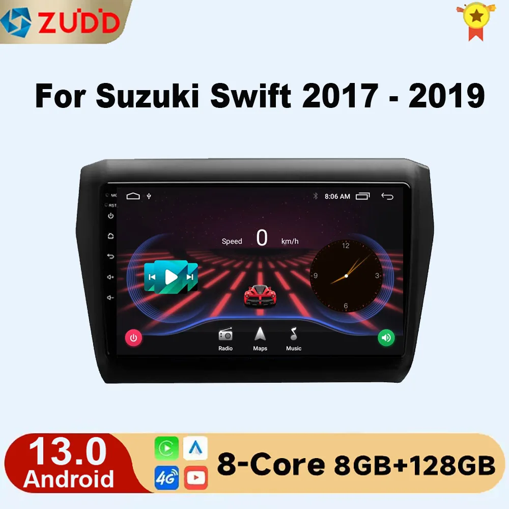 

Android 13 For Suzuki Swift 2017 2018 2019 Car Radio Stereo Multimedia Navigation GPS Video Player DSP QLED Wireless Carplay 4G